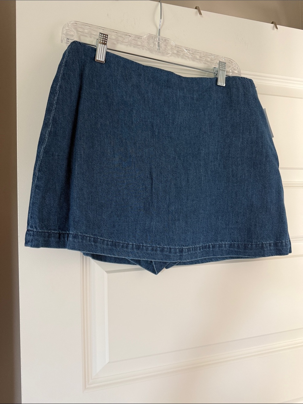 GAP Blue Denim Skort with Hidden Shorts